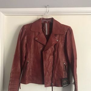 Leather motorcycle jacket